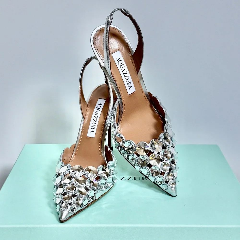 Aquazzura Maxi-Tequilla Slingback 105 Pumps / Heels size US5/IT35 New With Tags